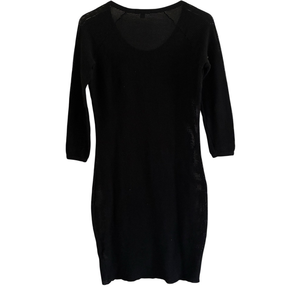 James Perse Cotton Sheer Black Knit Dress Small - Picture 3 of 11